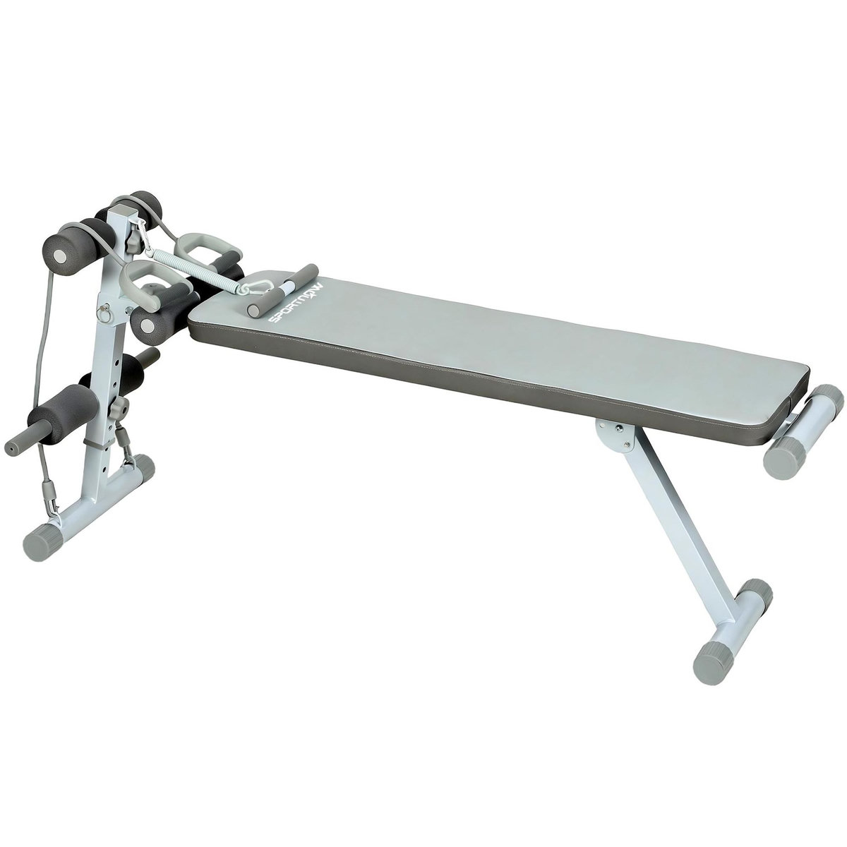 HOMCOM Banc de Musculation Réglable avec Siège à 3 Niveaux Acier blanc gris