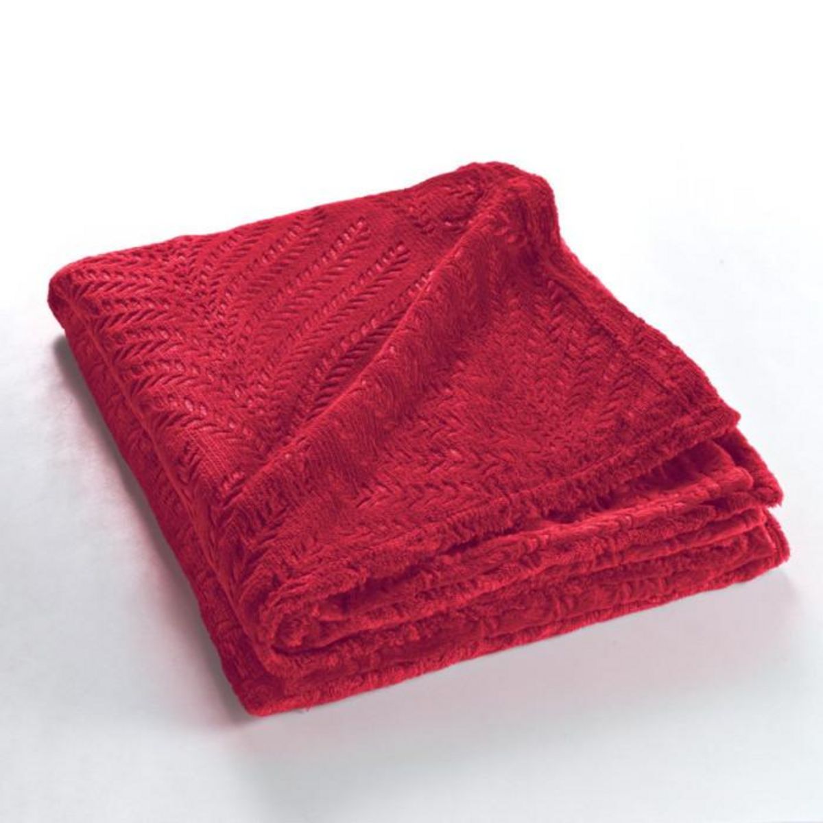 Paris Prix Plaid Uni en Flanelle  Nelia  125x150cm Carmin