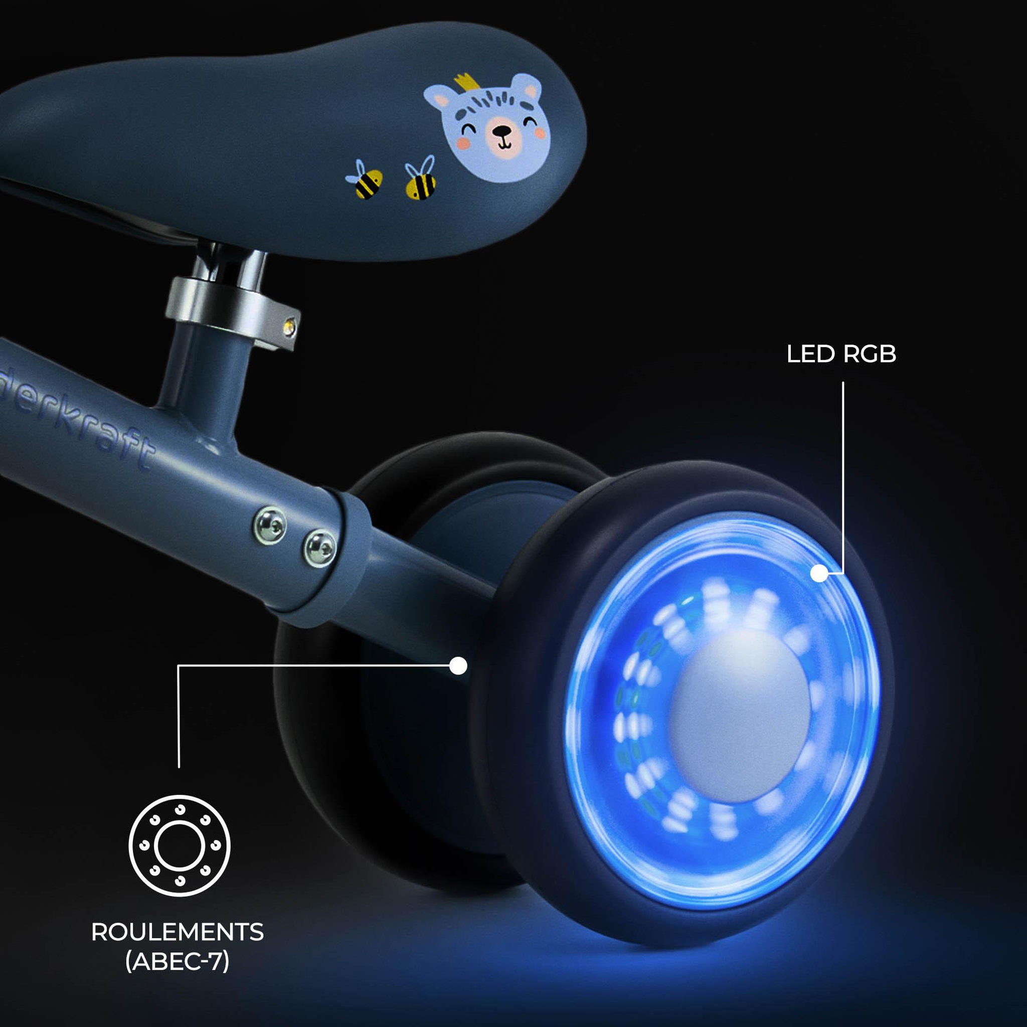 Voir la diapositive 3 : KINDERKRAFT Draisienne enfant roues led dès 2 ans