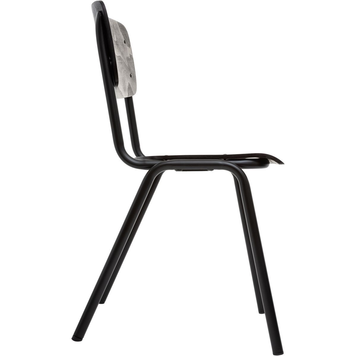 ATMOSPHERA Chaise écolier assise bois pieds métal coloris noir SIMON