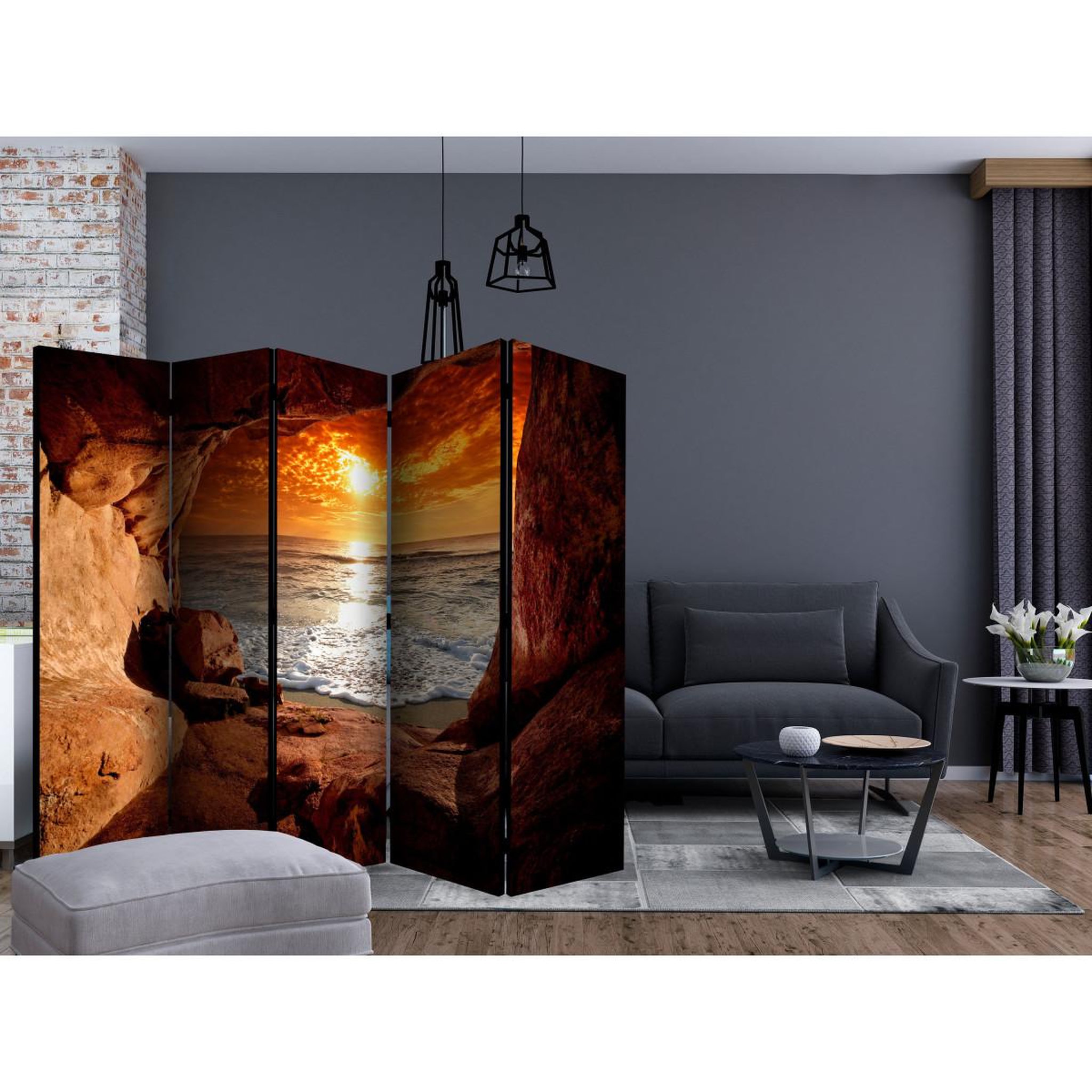 Voir la diapositive 2 : Paris Prix Paravent 5 volets  exit from the cave  172x225cm