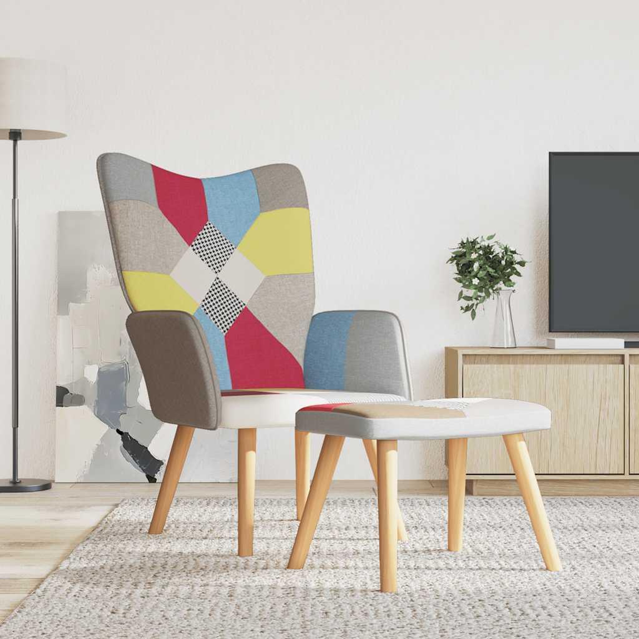 VIDAXL Chaise de relaxation avec repose-pied Patchwork Tissu