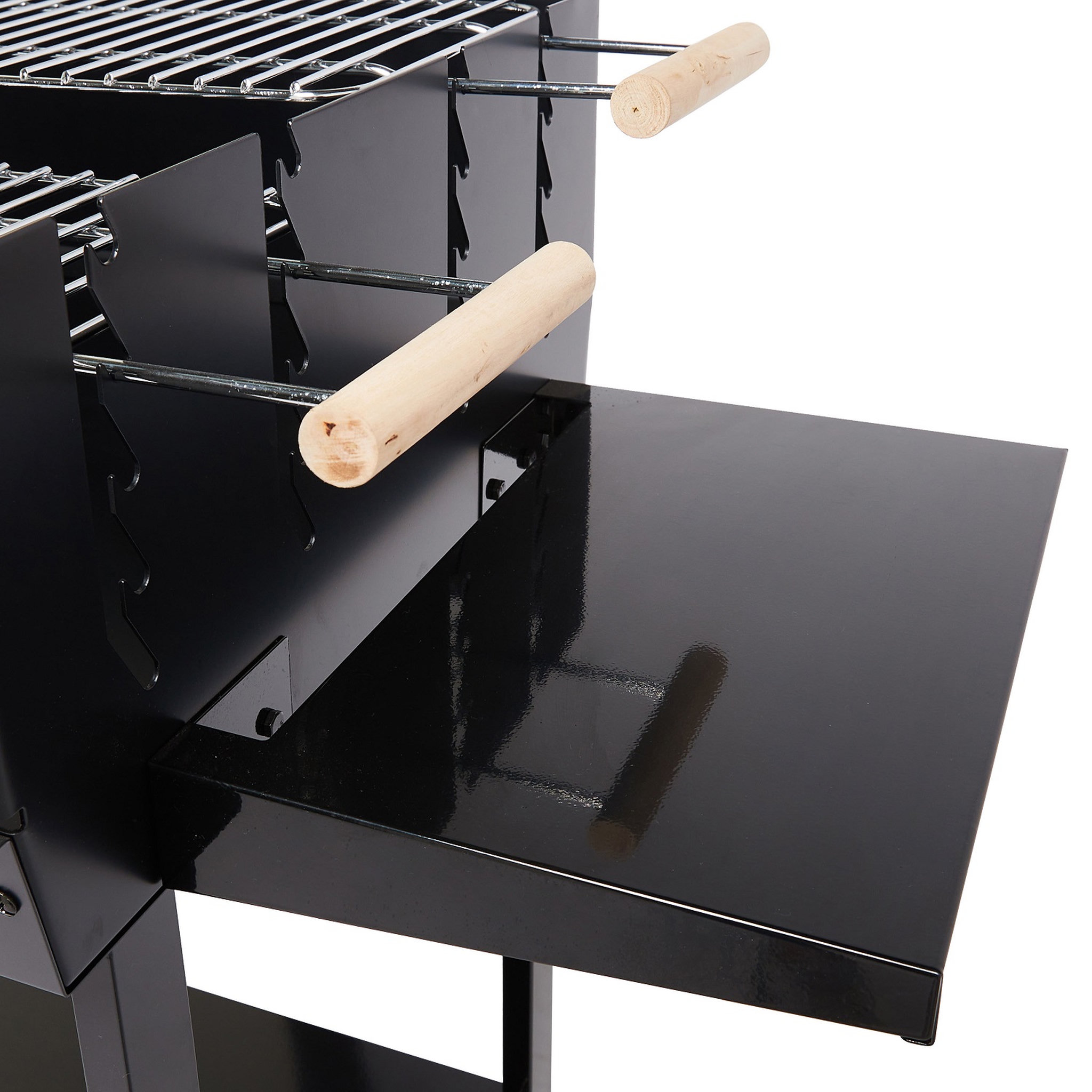 Voir la diapositive 4 : GARDENSTAR Barbecue charbon de bois rectangulaire en acier 100x60cm TROLLEY