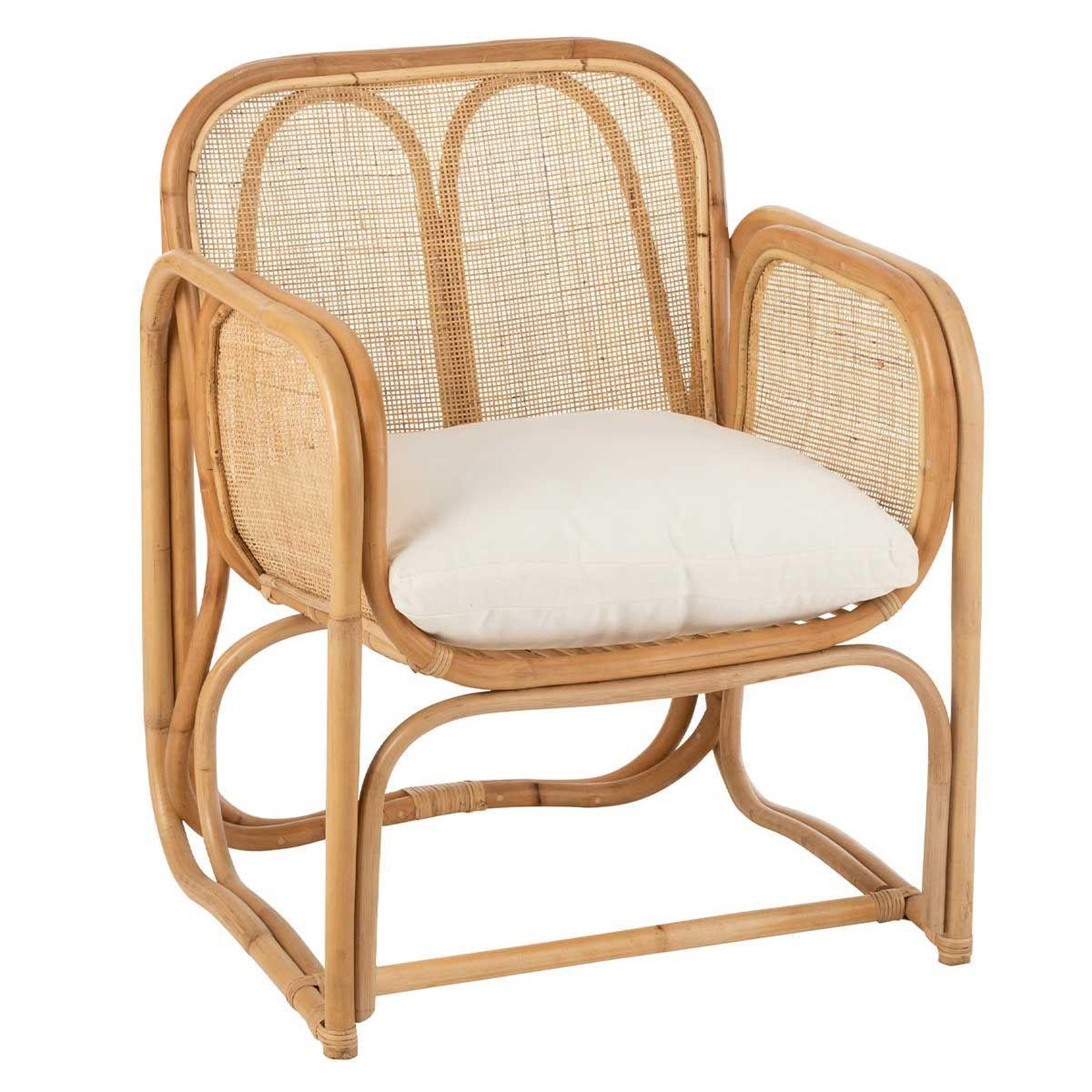 Voir la diapositive 1 : J-LINE Fauteuil Design en Rotin  Casablanca  65cm Naturel