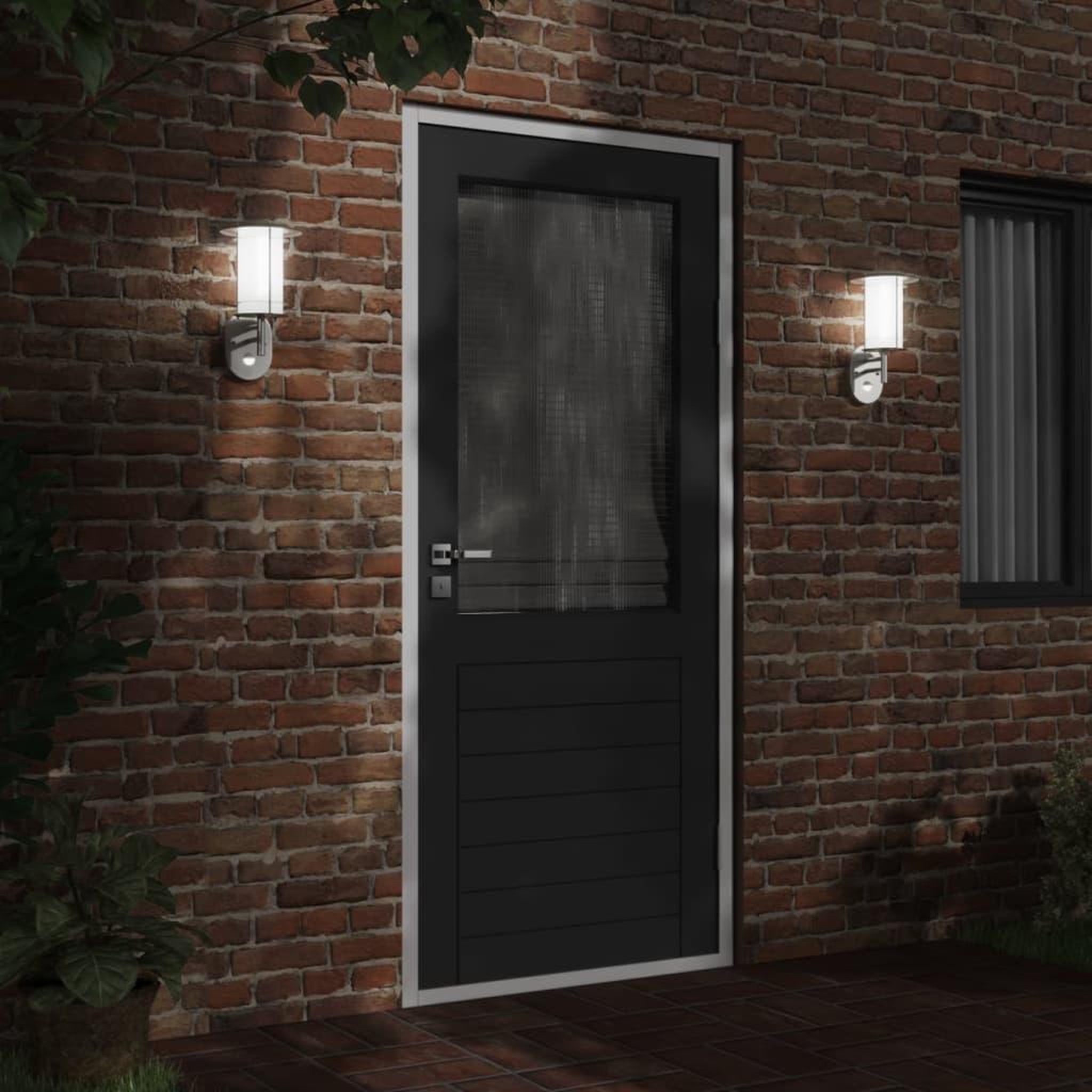 Voir la diapositive 3 : VIDAXL Appliques murales d'exterieur et capteurs 2pcs acier inoxydable