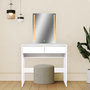 Voir la diapositive 5 : Paris Prix Coiffeuse 2 Tiroirs Avec Miroir LED  Talia  136cm Blanc