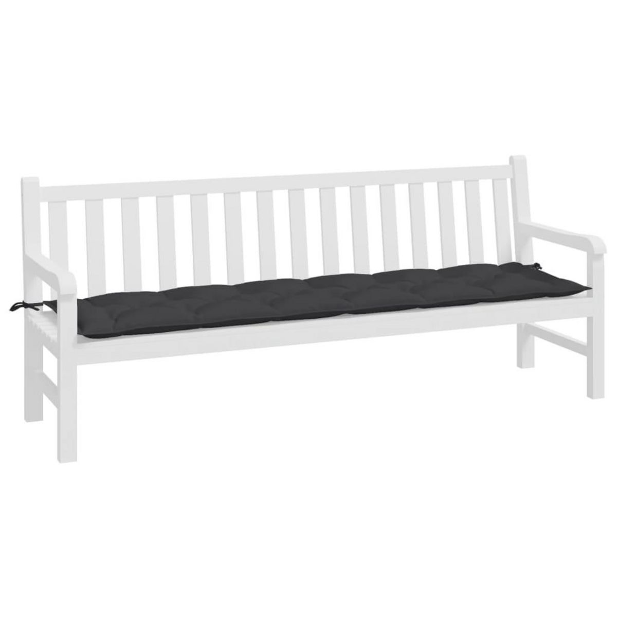 VIDAXL Coussin de banc de jardin noir 200x50x7 cm tissu oxford