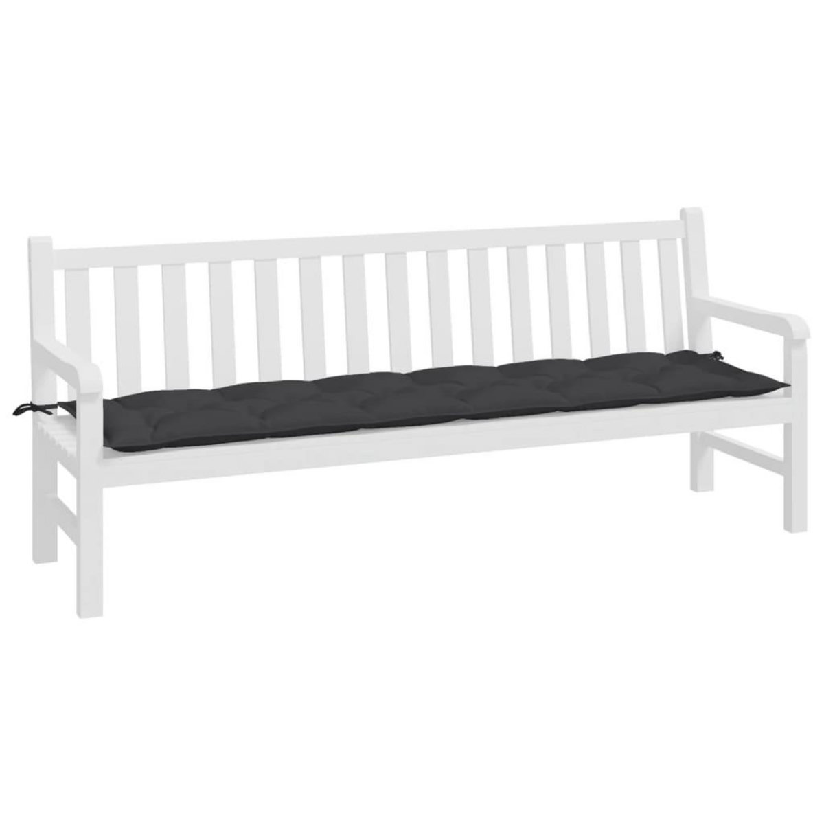VIDAXL Coussin de banc de jardin noir 200x50x7 cm tissu oxford