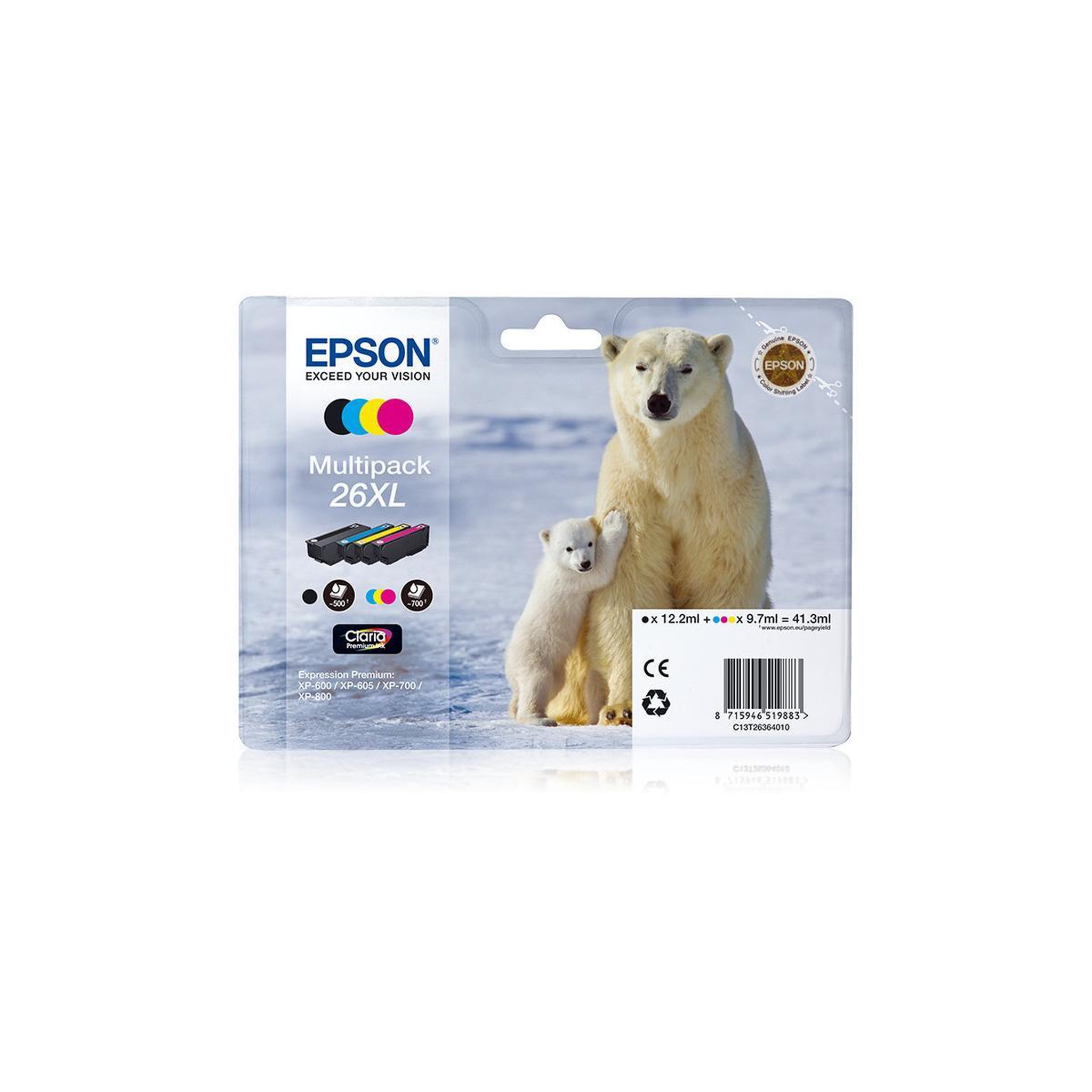 Voir la diapositive 2 : Epson Epson T2636 XL Ours Polaire Cartouche dencre Mult