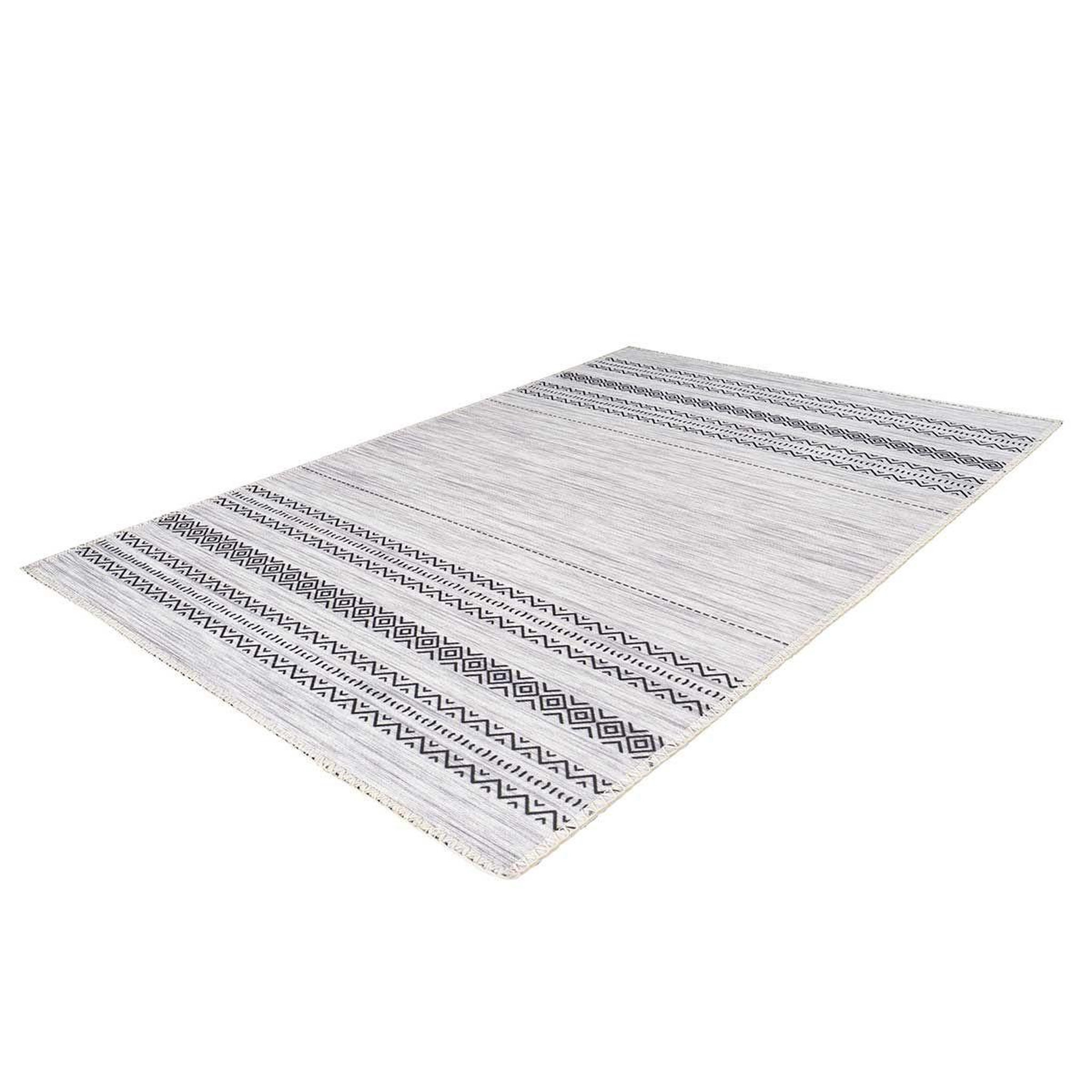 Voir la diapositive 2 : Paris Prix Tapis Tissé Imprimé à Poils Plats  Maya  Gris
