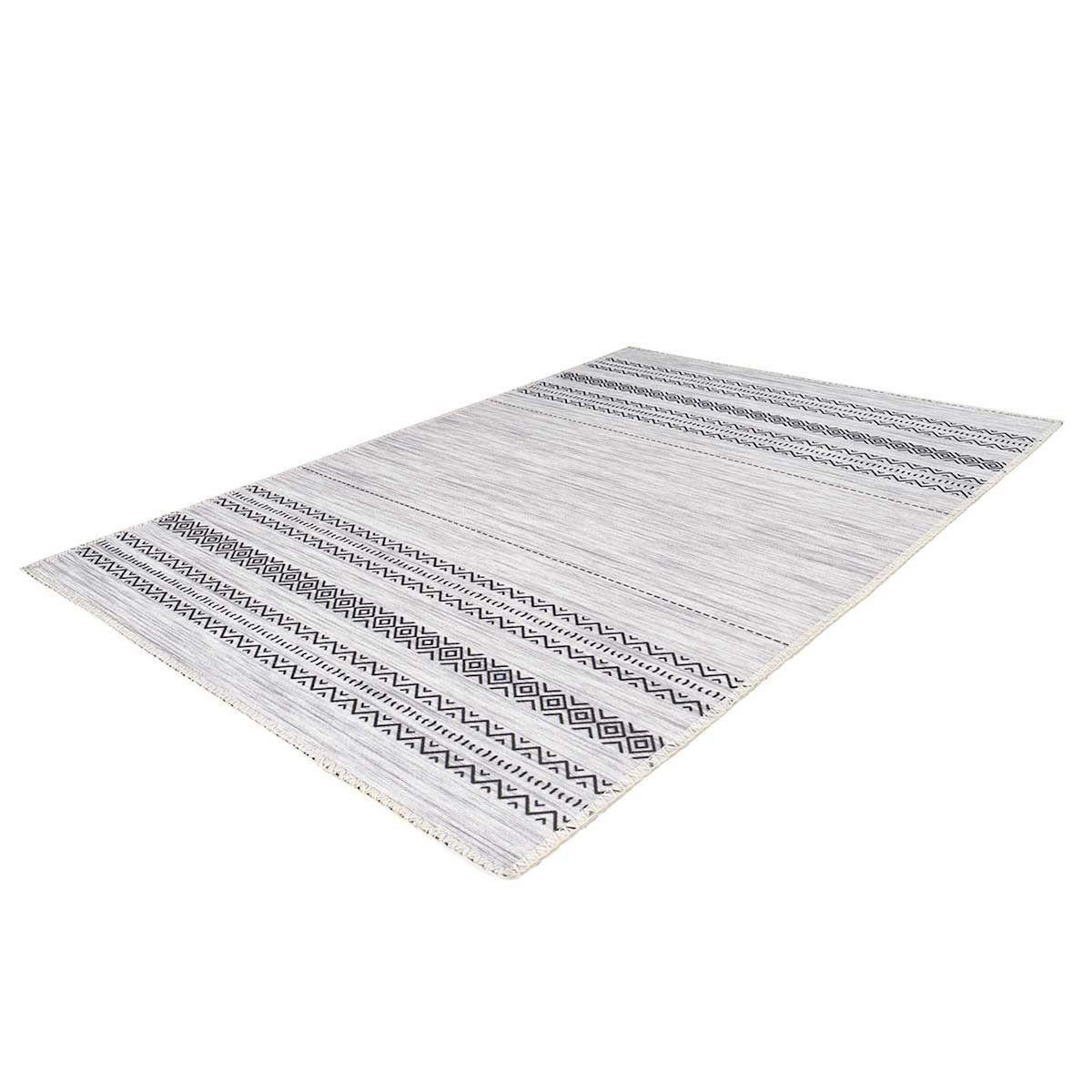 Paris Prix Tapis Tissé Imprimé à Poils Plats  Maya  Gris