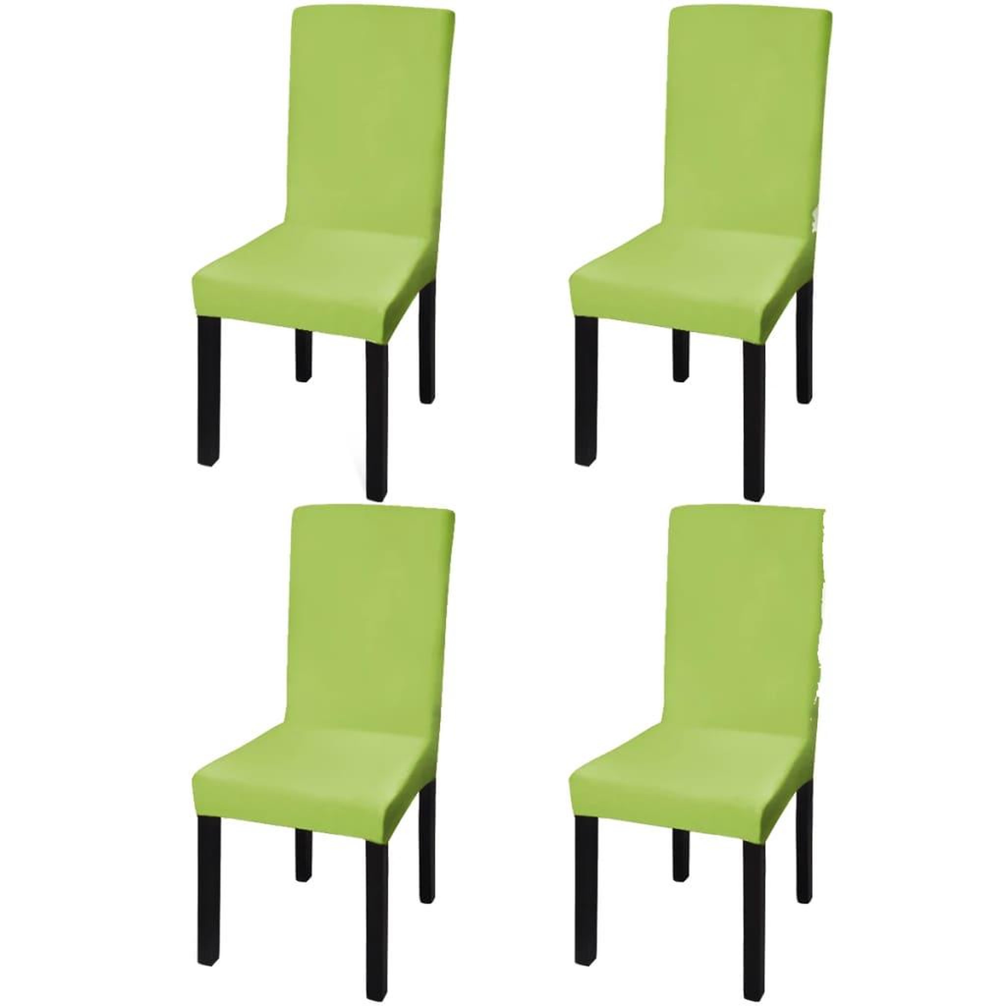 Voir la diapositive 1 : VIDAXL Housse de chaise droite extensible 4 pcs vert