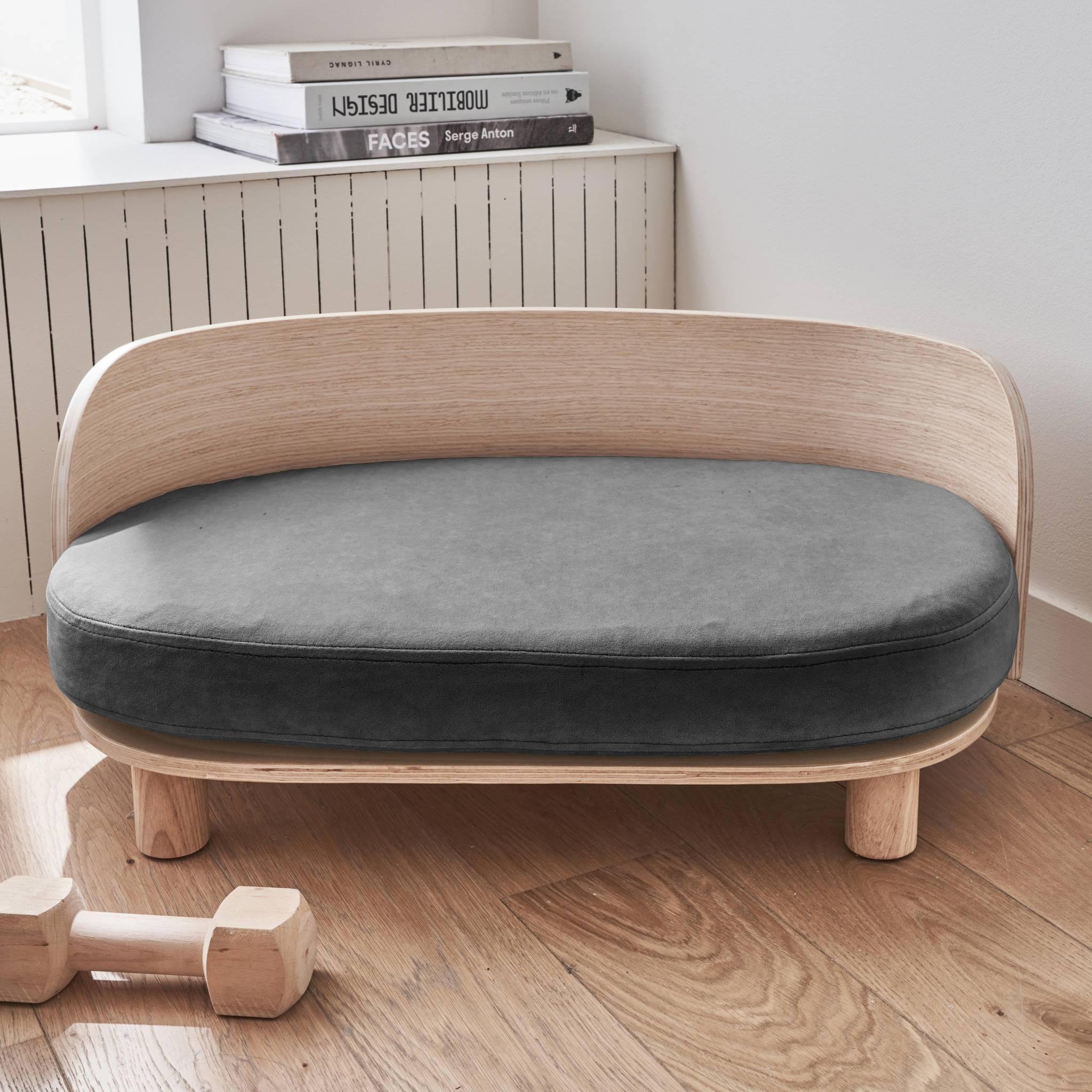 Voir la diapositive 2 : SWEEEK Panier pour chien et chat, lit pour animaux de compagnie, en bois