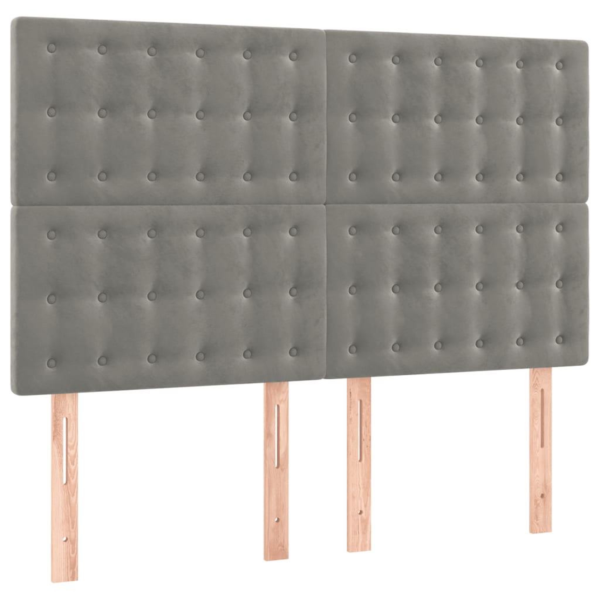 Voir la diapositive 4 : VIDAXL Tete de lit a LED Gris clair 144x5x118/128 cm Velours