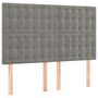 Voir la diapositive 4 : VIDAXL Tete de lit a LED Gris clair 144x5x118/128 cm Velours