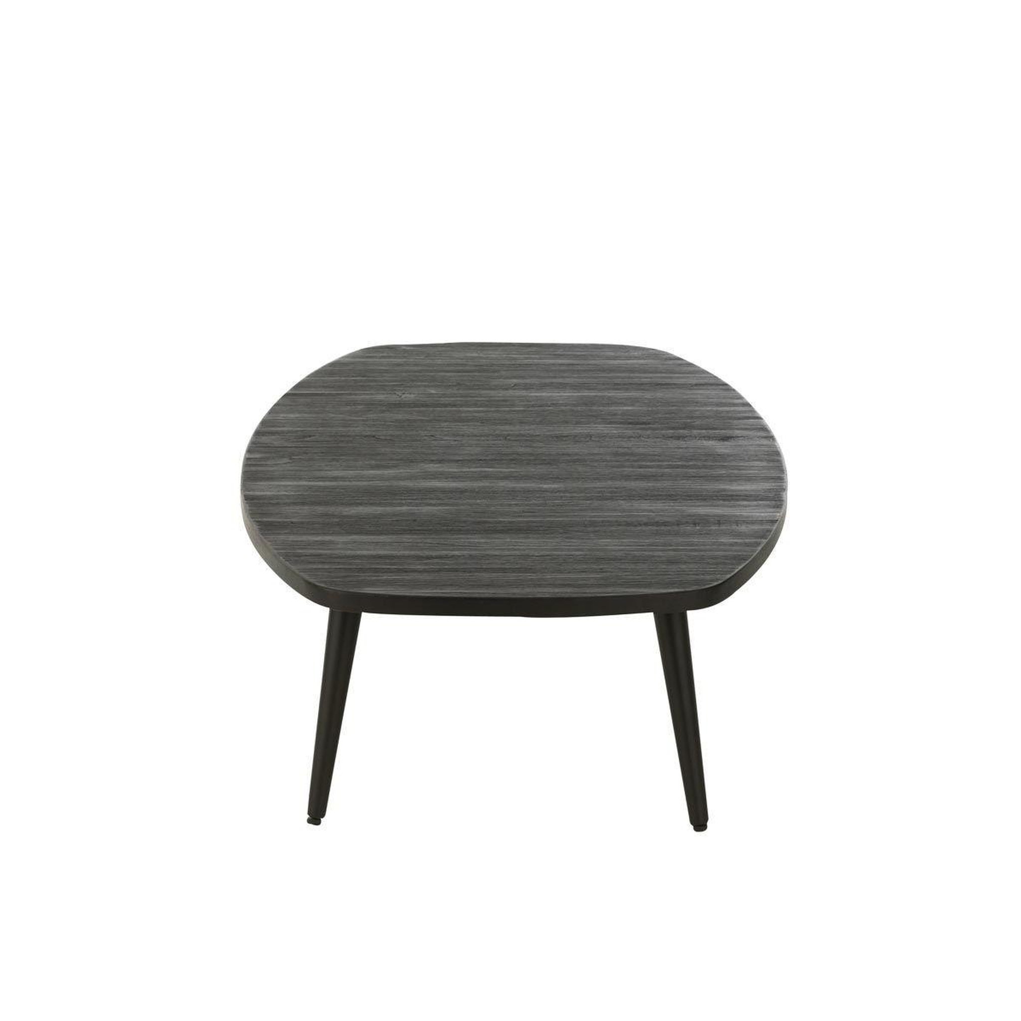 Voir la diapositive 3 : J-LINE Table basse en bois  teck  120cm noir