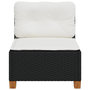 Voir la diapositive 4 : VIDAXL Canape de jardin sans accoudoirs coussins noir resine tressee