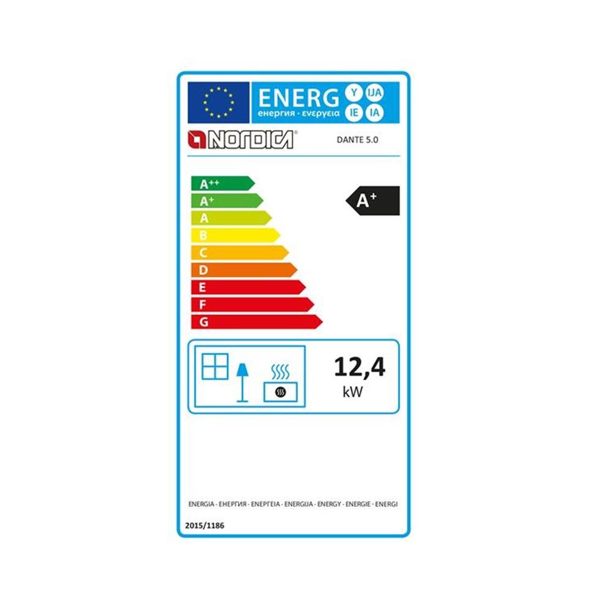 Voir la diapositive 2 : NORDICA EXTRAFLAME Poêle à bois 12.4kw noir - DANTE5.0