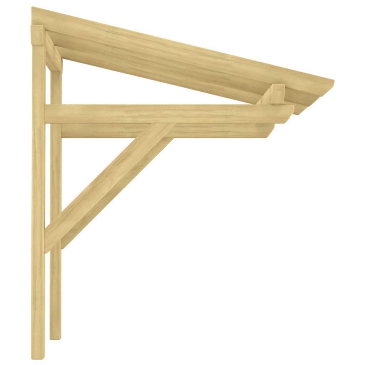 VIDAXL Auvent de porte 100x100x80 cm Bois de pin massif impregne