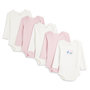 Voir la diapositive 1 : INEXTENSO Lot de 5 bodies manches longues en coton bébé fille