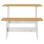 Voir la diapositive 2 : VIDAXL Table a manger et banc REINE marron miel blanc bois pin solide