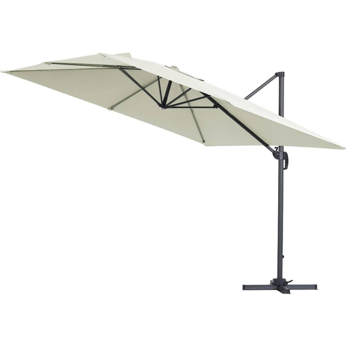 Habitat et Jardin Parasol jardin déporté Alu  Sun 3  - Carré - 3 x 3 m - Ecru + housse de protection