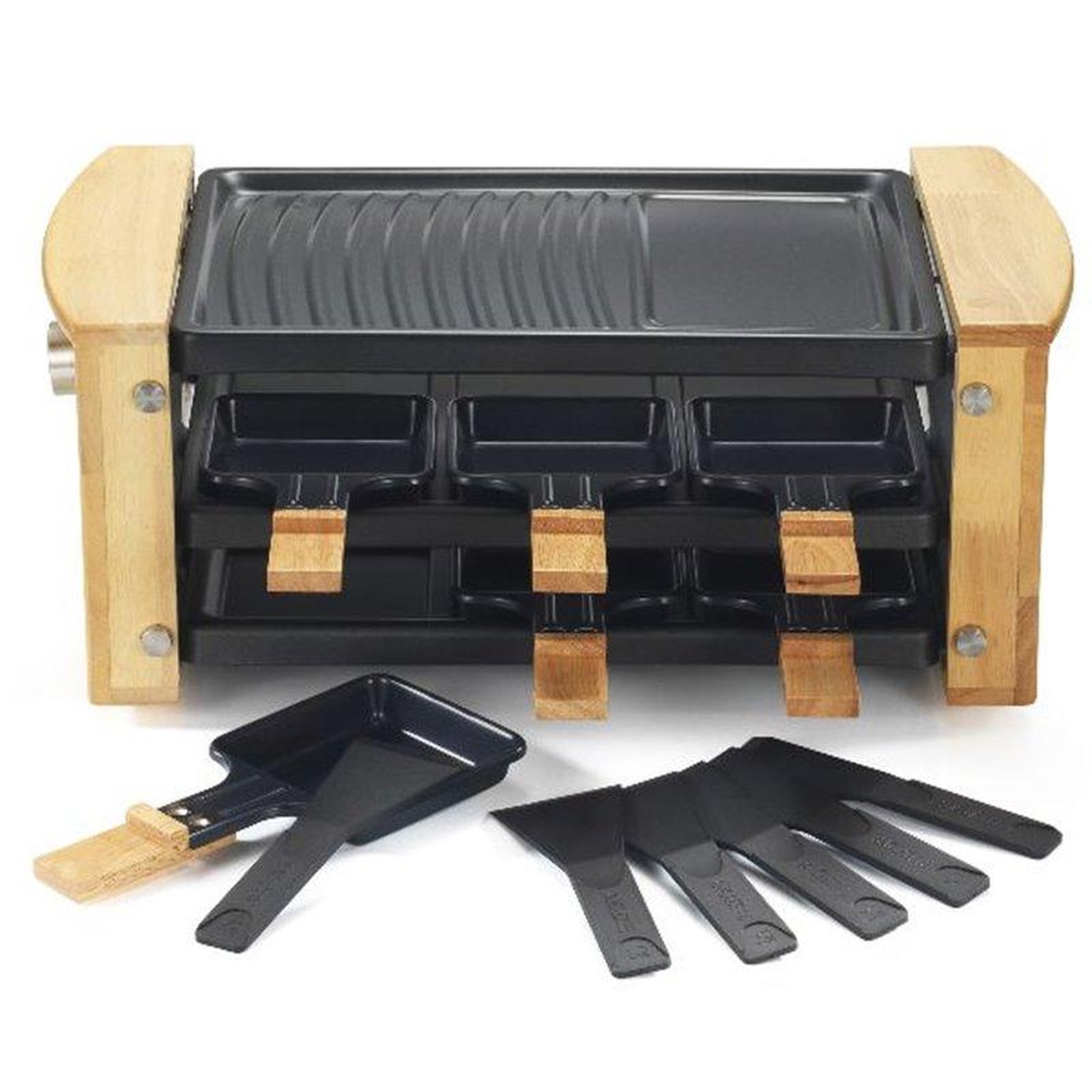 Voir la diapositive 3 : Kitchen chef Appareil à raclette 6 personnes 900w - KCWOOD.6RP