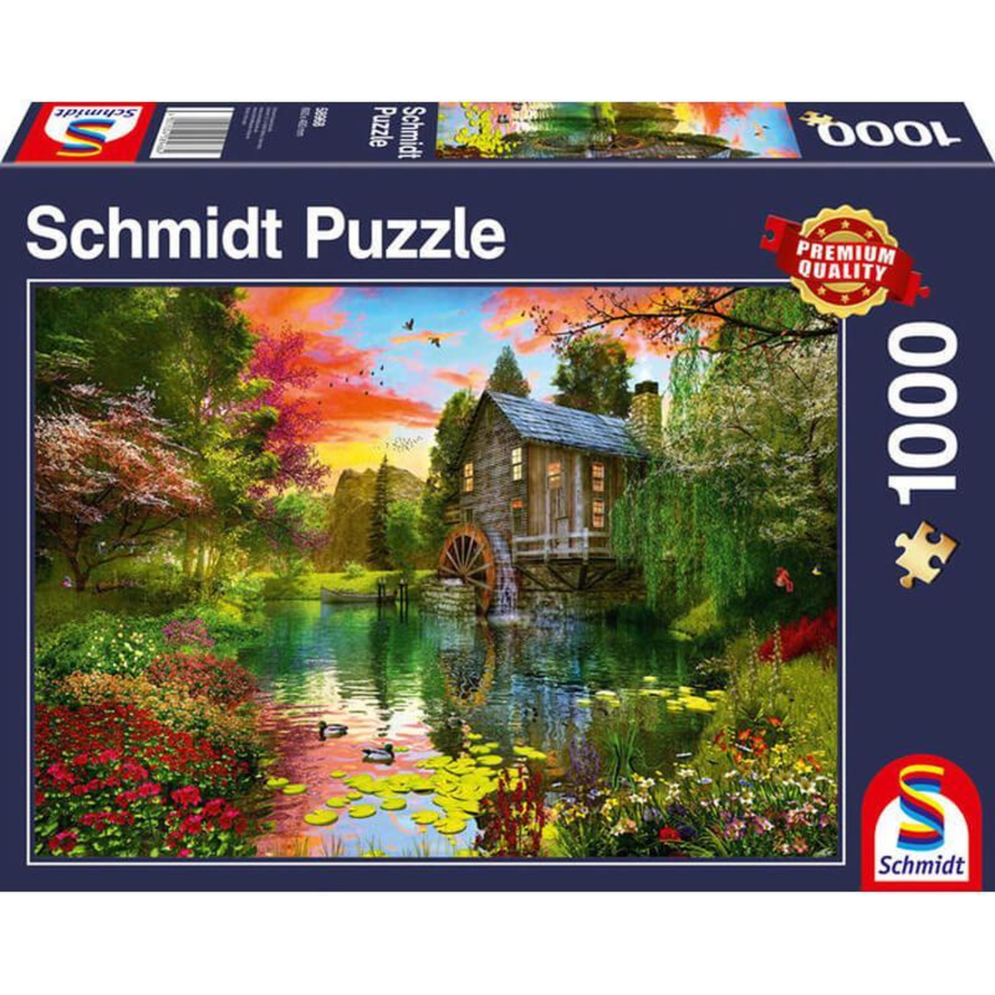 Voir la diapositive 2 : Schmidt Puzzle 1000 pièces : Le moulin à eau