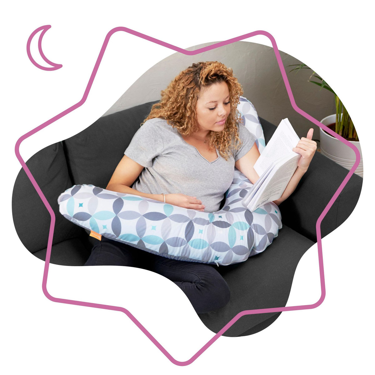 BADABULLE Coussin de maternité 2 en 1 graphique