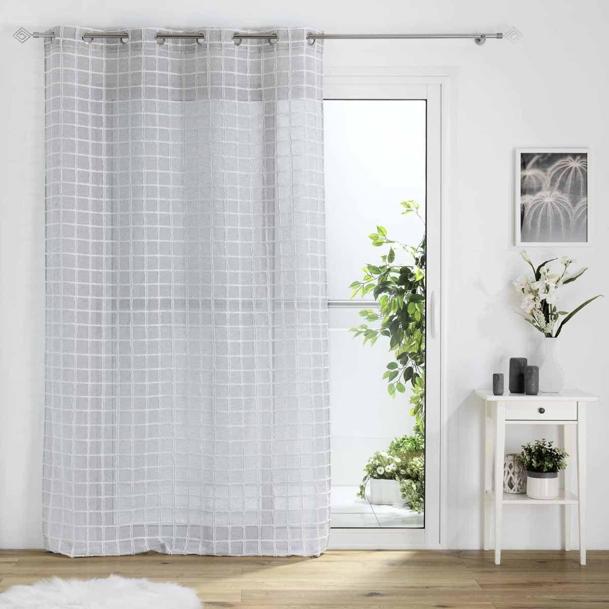 Voir la diapositive 5 : Douceur d'Intérieur Rideau voilage à œillets  karrona  140x240cm gris