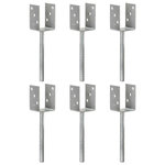 VIDAXL Piquets de cloture 6 pcs Argente 7x6x30 cm Acier galvanise