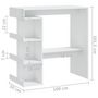 Voir la diapositive 6 : VIDAXL Table de bar avec etagere de rangement Blanc Bois d'ingenierie