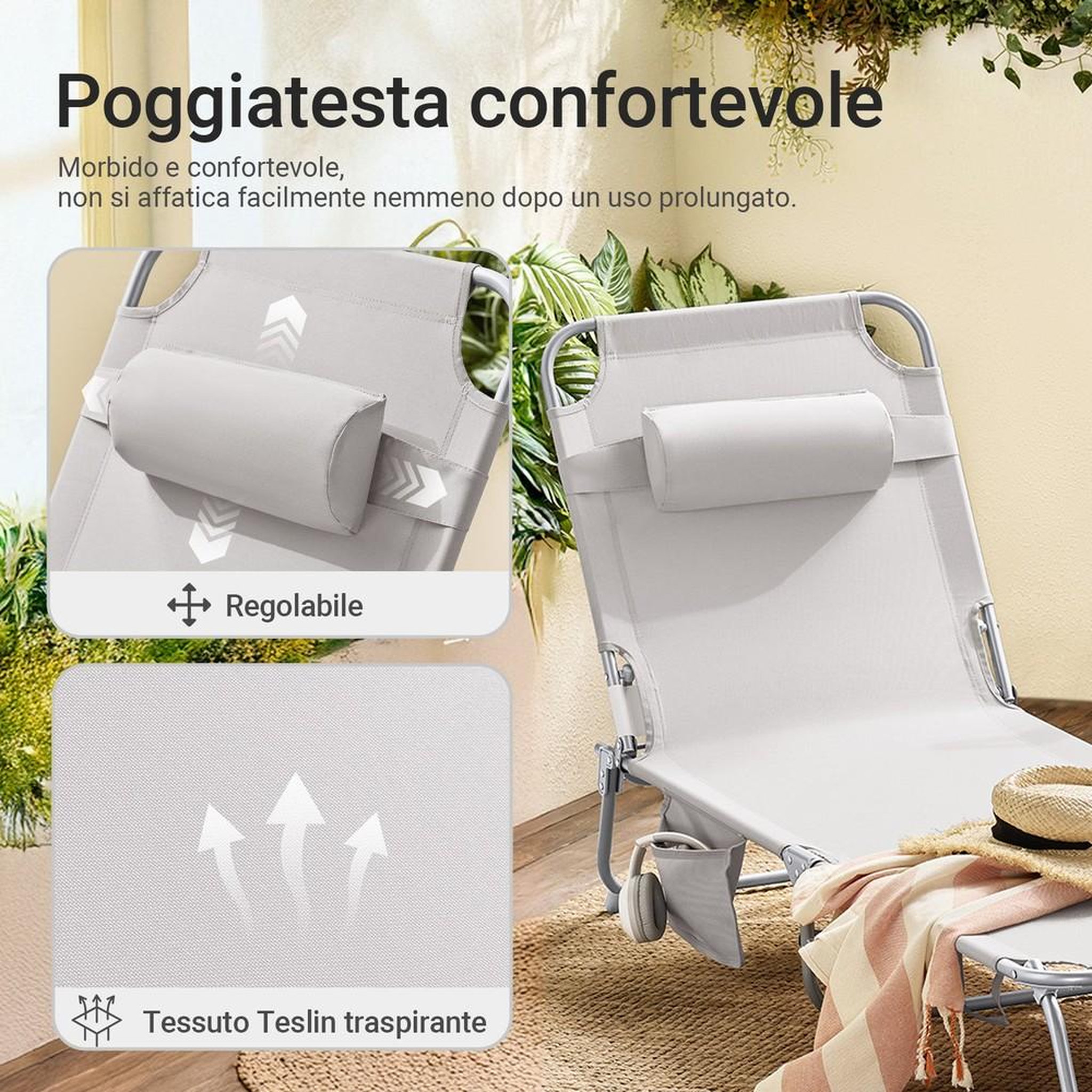 Voir la diapositive 5 : SOBUY SoBuy - Lot de 2 bains de soleil - Minimaliste - OGS35X2