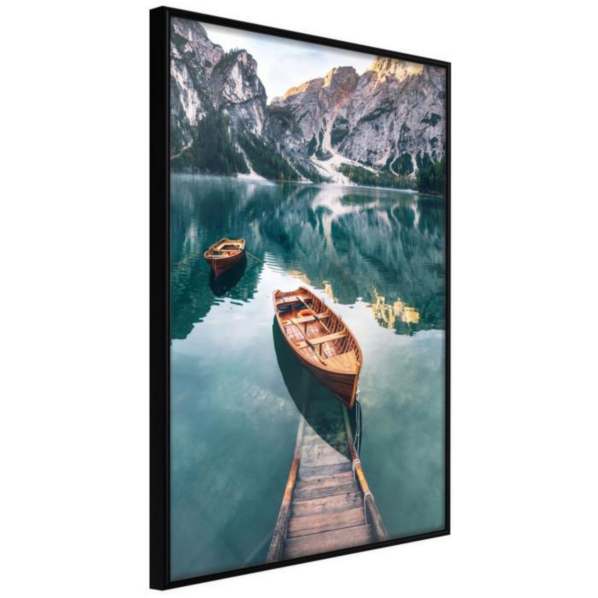 Paris Prix Affiche Murale Encadrée  Lake in a Mountain Valley