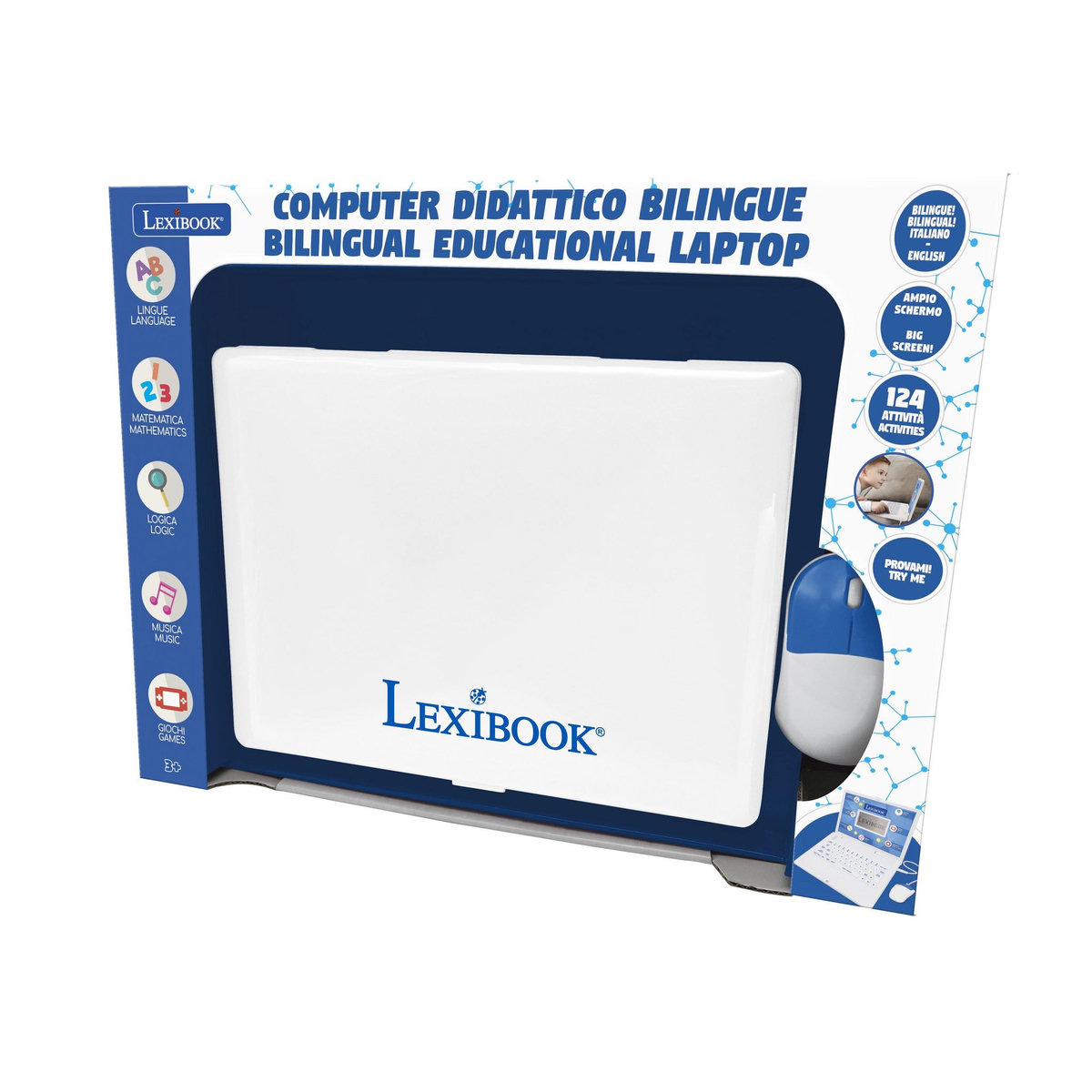 Lexibook ordinateur portable éducatif Power Kid bilingue en anglais et italien