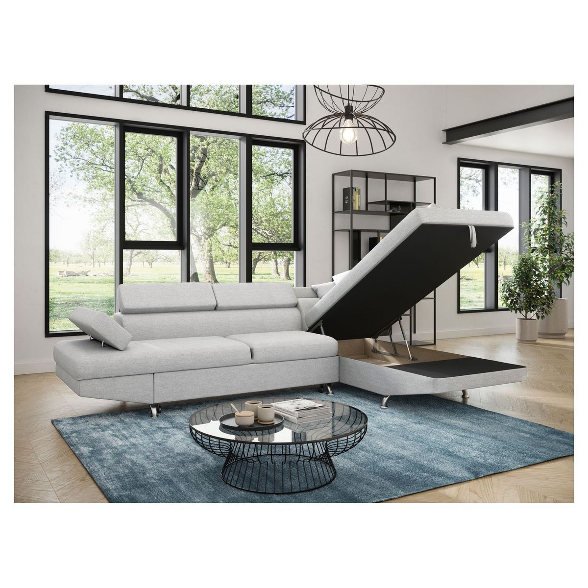 Canapé d'angle droit convertible 4 à 5 places CHICAGO