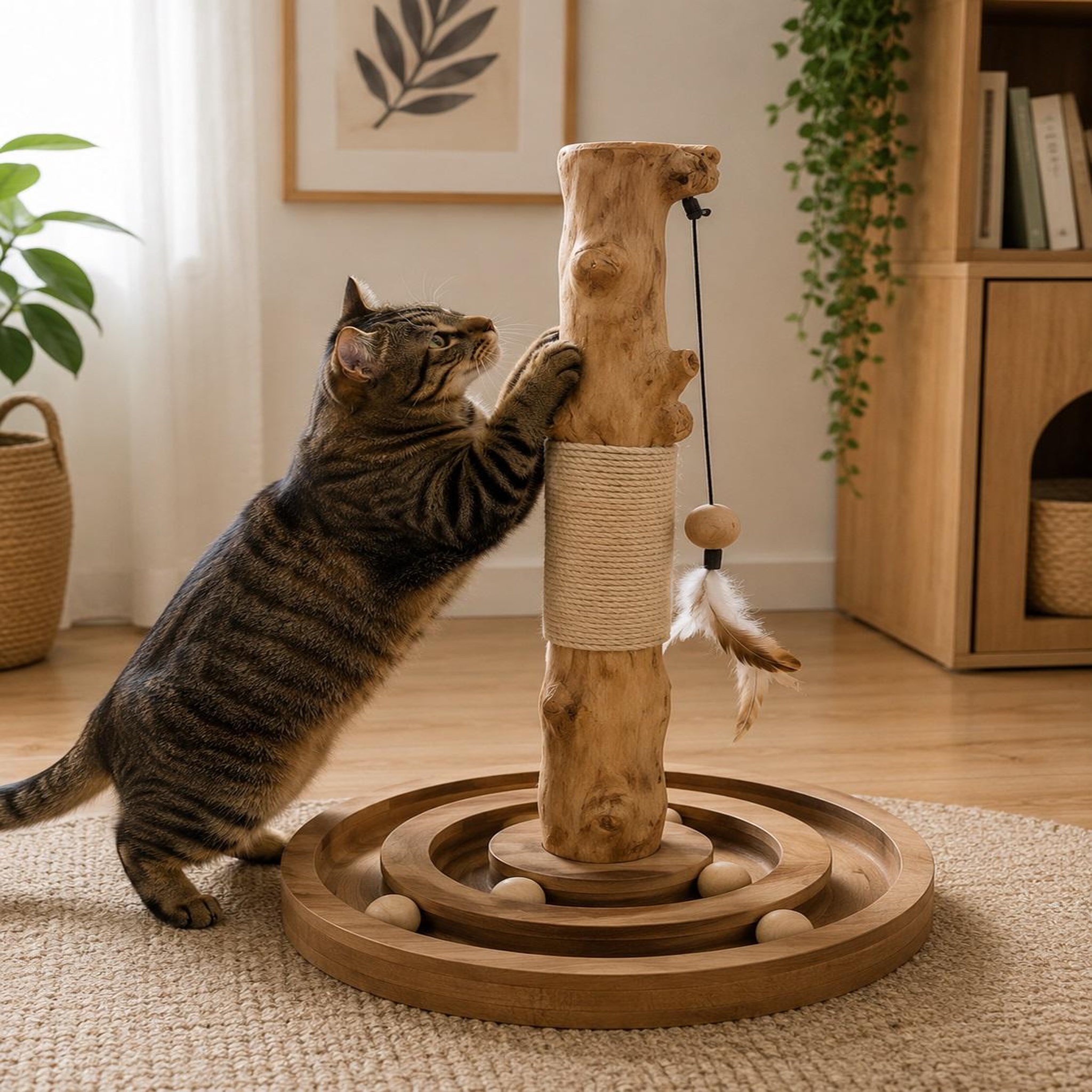 Voir la diapositive 2 : Eden Jouet a griffer kofti pour chat arbre interactif avec circuit 54cm