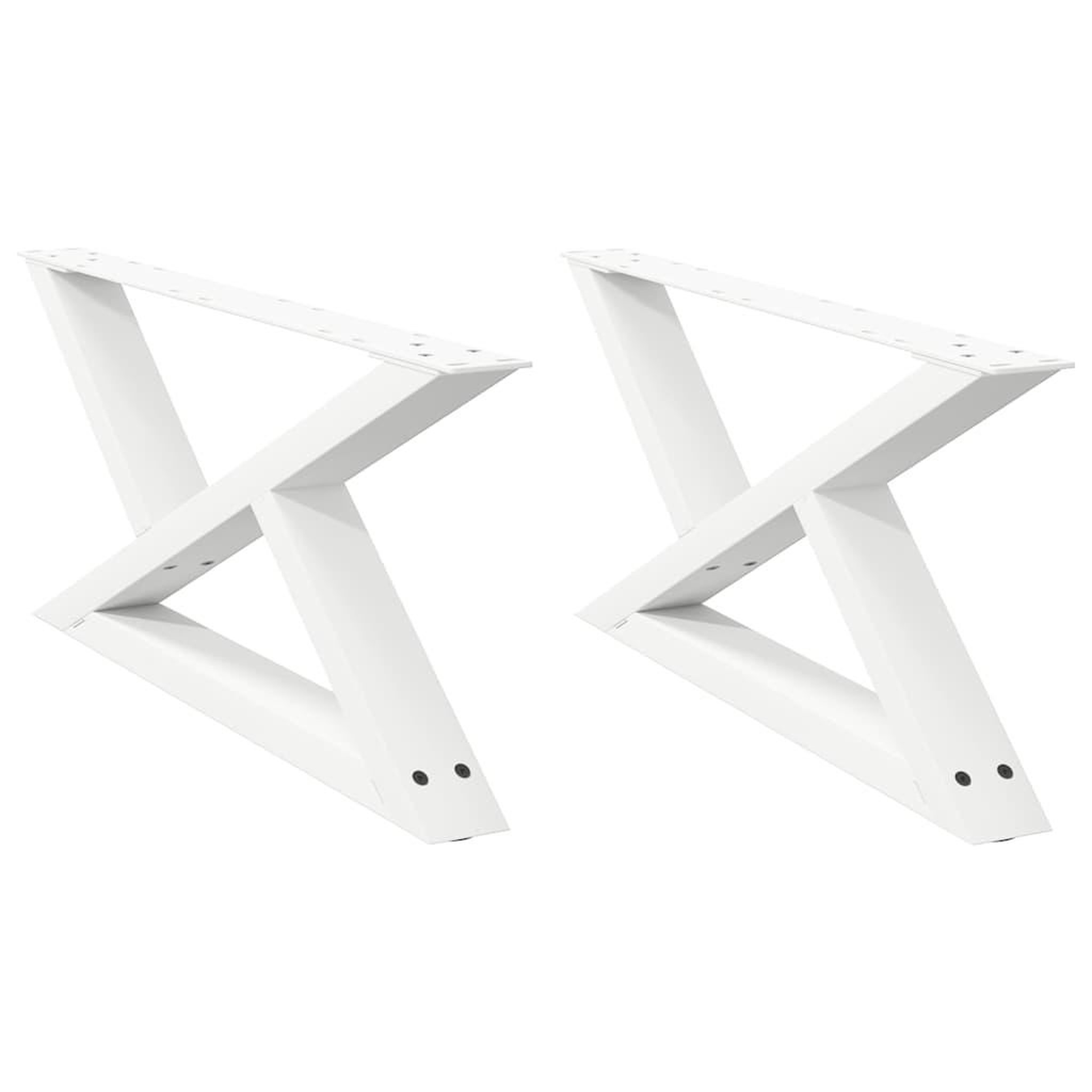 Voir la diapositive 2 : VIDAXL Pieds de table basse 2 pcs blanc 70x(30-31,3) cm acier