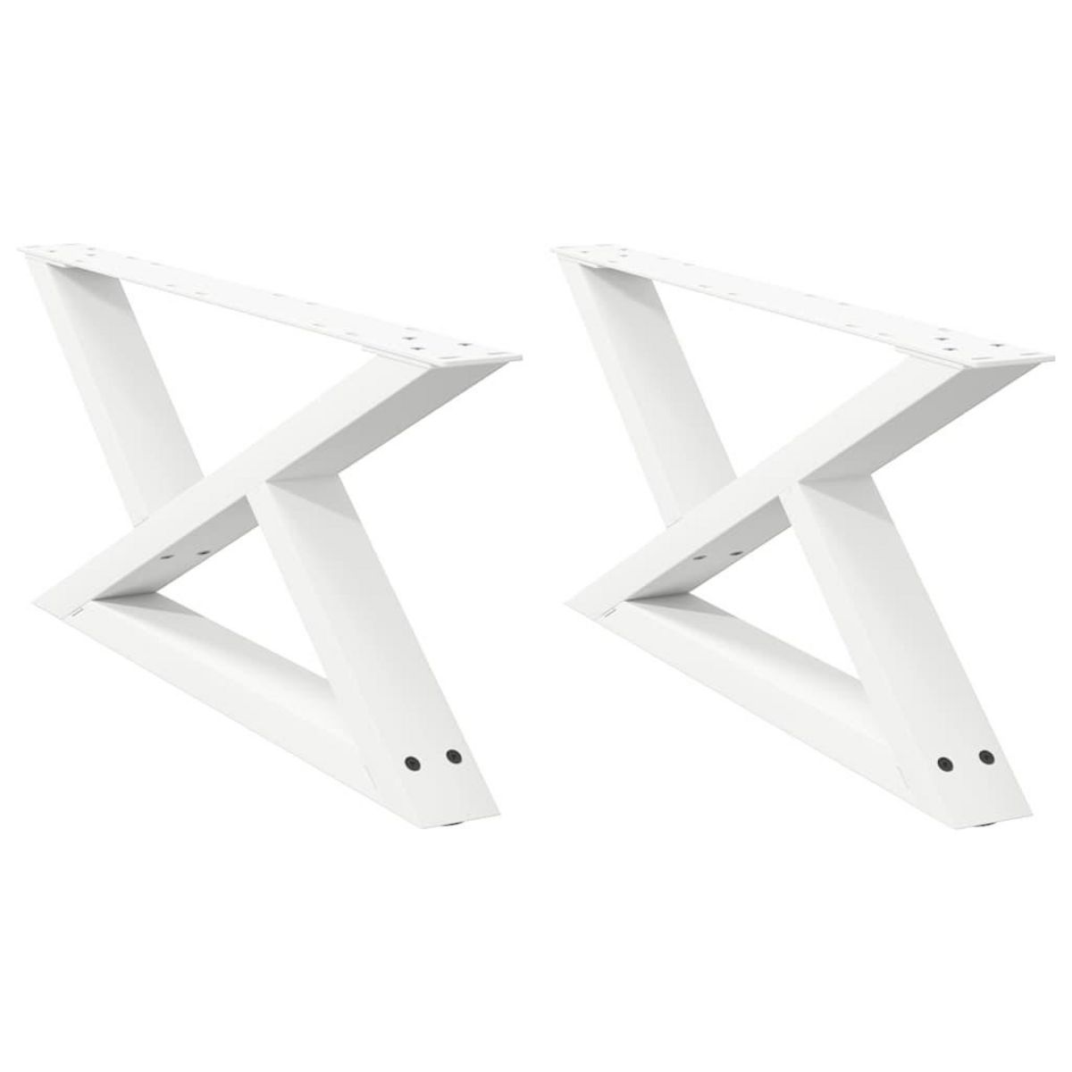 VIDAXL Pieds de table basse 2 pcs blanc 70x(30-31,3) cm acier