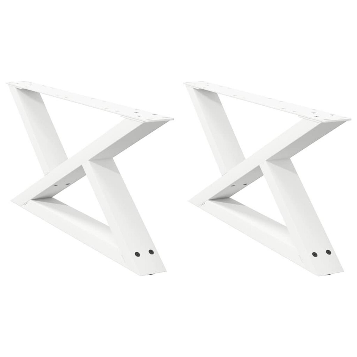 VIDAXL Pieds de table basse 2 pcs blanc 70x(30-31,3) cm acier