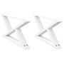 Voir la diapositive 2 : VIDAXL Pieds de table basse 2 pcs blanc 70x(30-31,3) cm acier