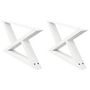 Voir la diapositive 2 : VIDAXL Pieds de table basse 2 pcs blanc 70x(30-31,3) cm acier