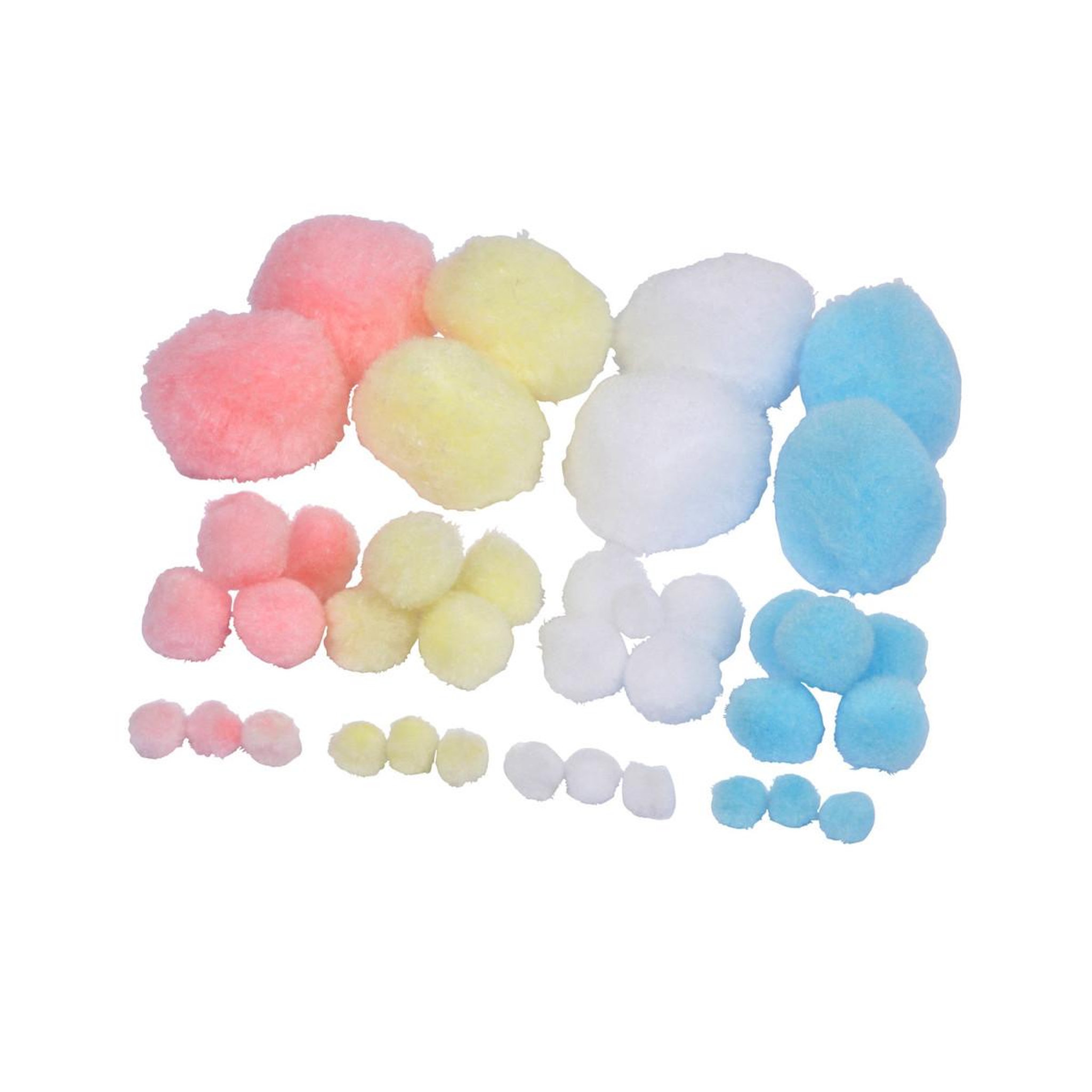 HOMEA Lot de pompons  pastels mania  multicolore