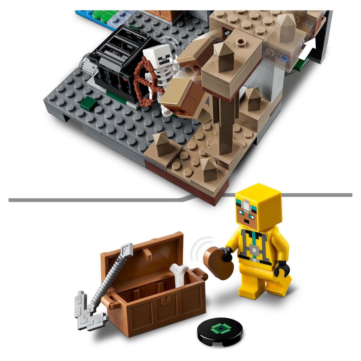 LEGO Minecraft 21189 Le Donjon du Squelette, Jouet Construction, Figurine Squelette, Grotte