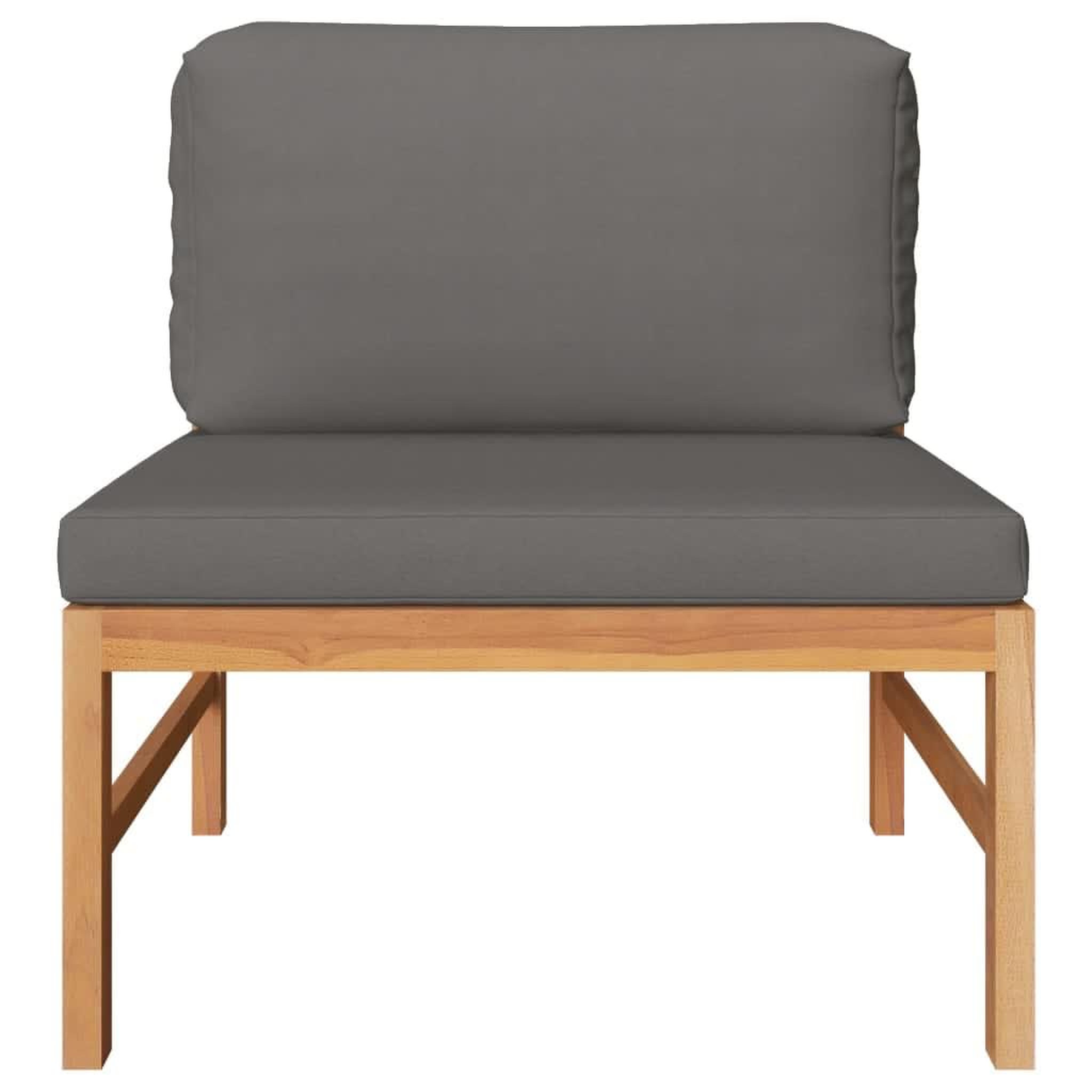 Voir la diapositive 3 : VIDAXL Salon de jardin 2 pcs avec coussins gris fonce Bois de teck