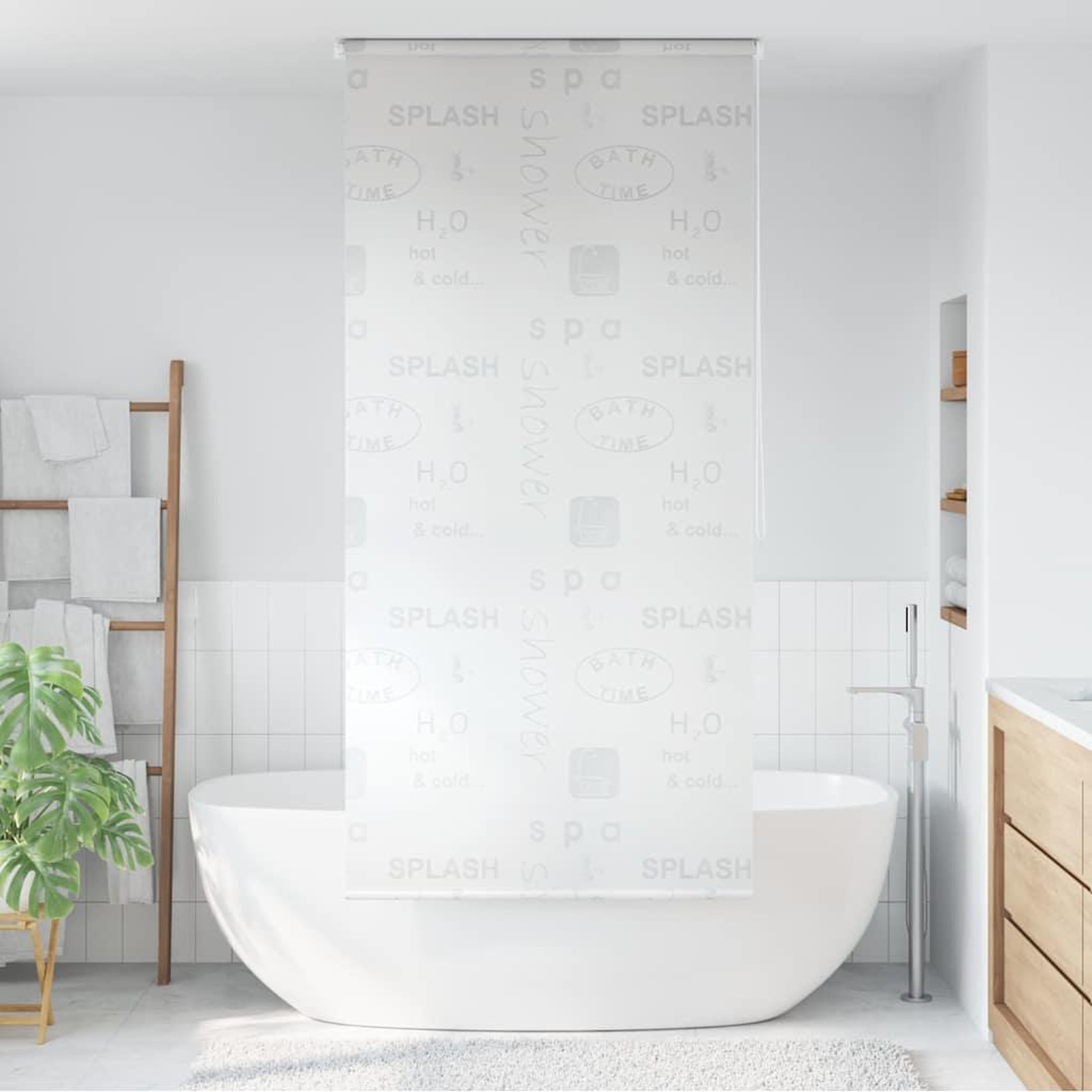 Voir la diapositive 1 : VIDAXL Store roulant de douche 120x240 cm Eclaboussures