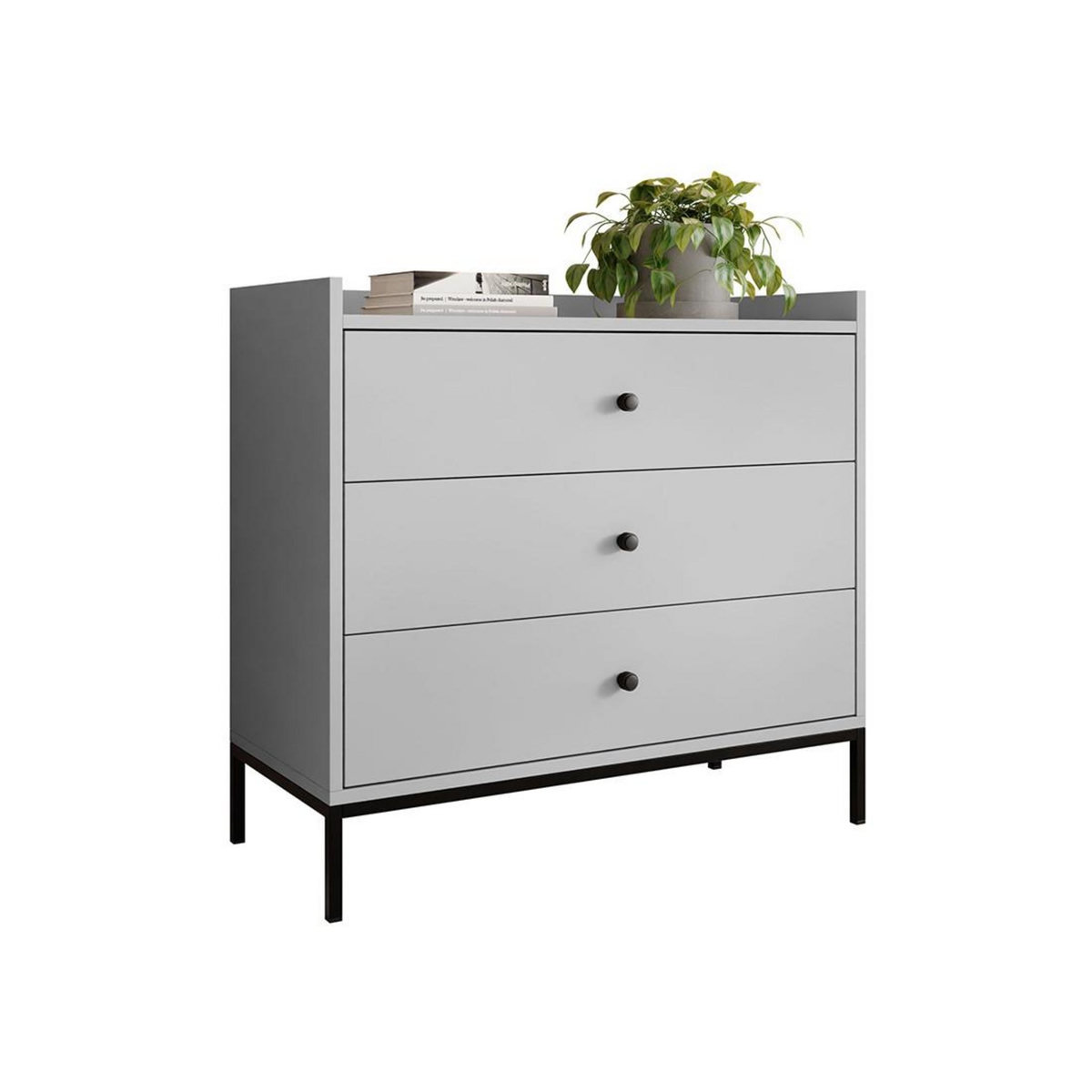 BEST MOBILIER Filipo - commode - gris - 80 cm