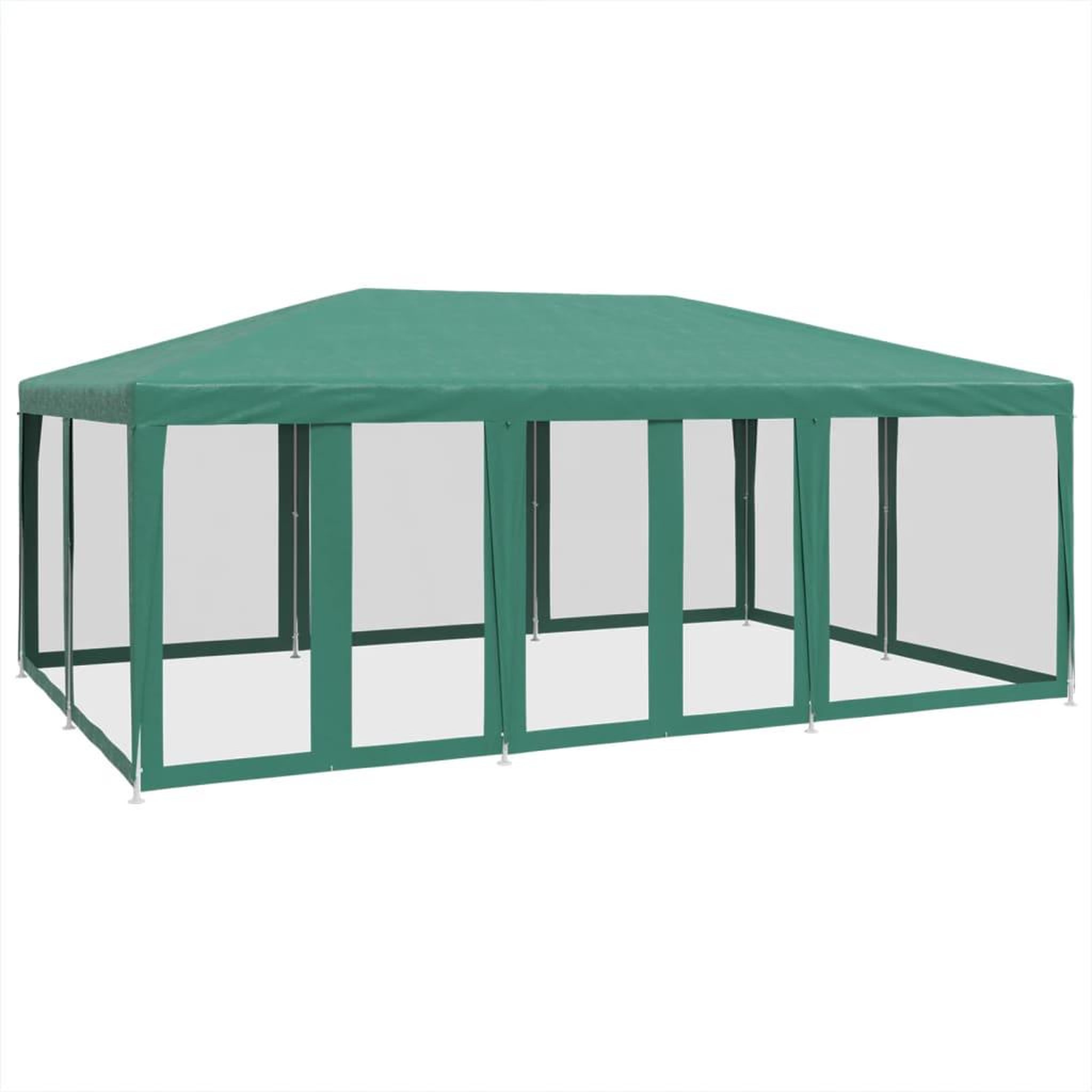 Voir la diapositive 2 : VIDAXL Tente de fete avec 10 parois laterales en maille vert 6x4m PEHD