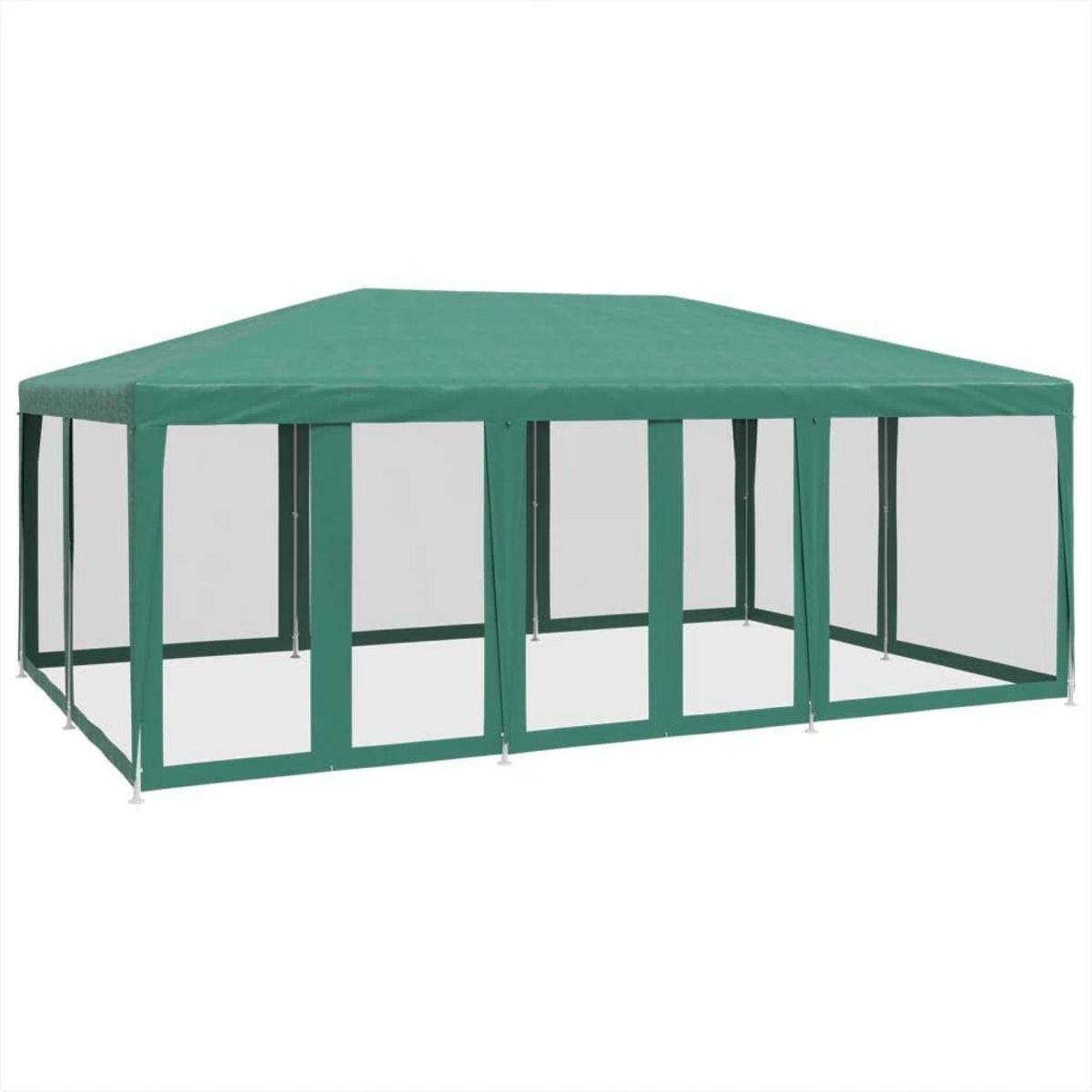 VIDAXL Tente de fete avec 10 parois laterales en maille vert 6x4m PEHD