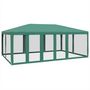 Voir la diapositive 2 : VIDAXL Tente de fete avec 10 parois laterales en maille vert 6x4m PEHD